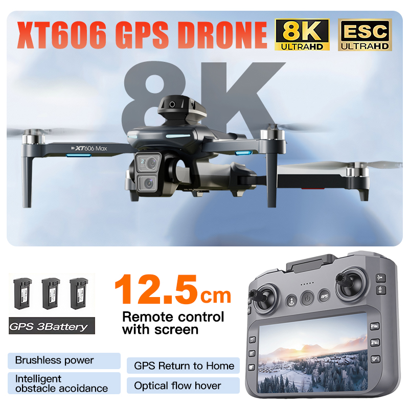 Drone Photogrammetry - Drone XT606 MAX 3 batteries, caméra