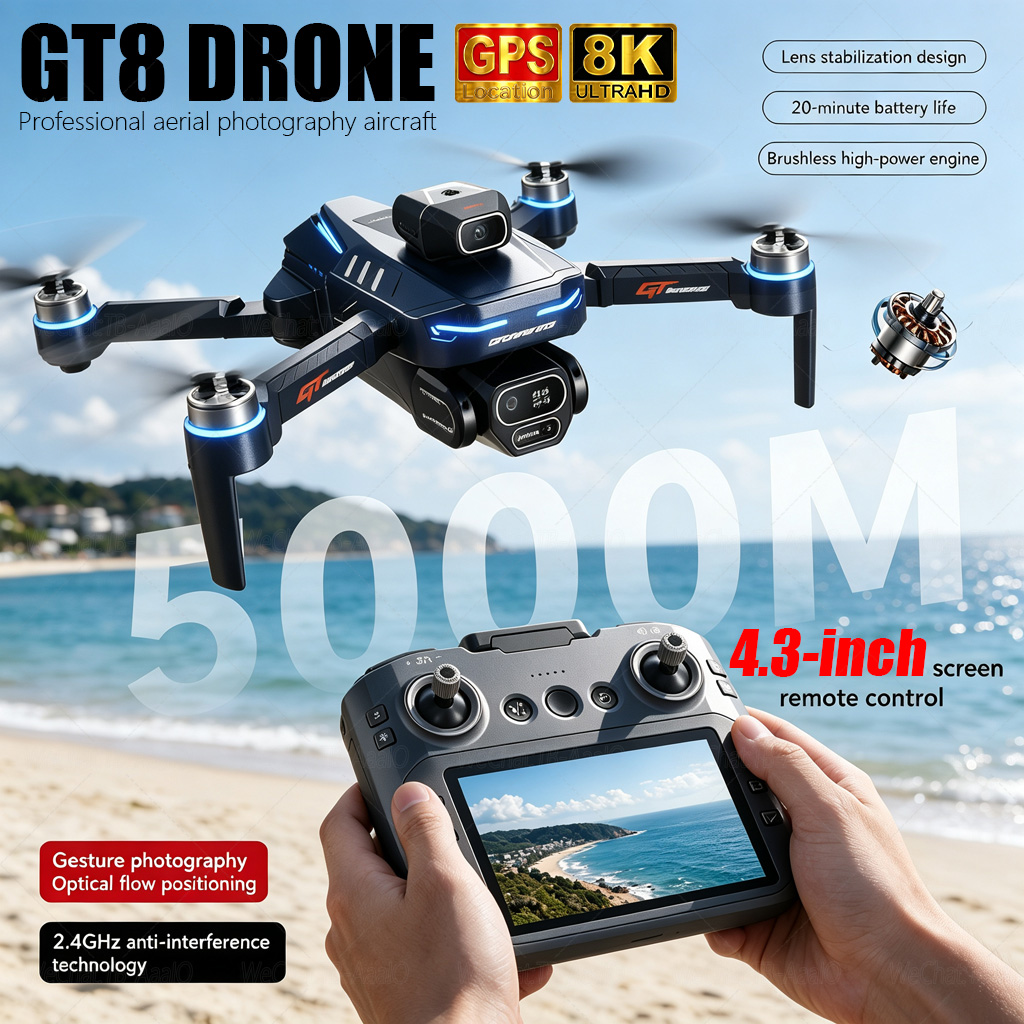 NOUVEAU Drone RC GT8 HD 4K Pro - Drone Photogrammetry avis et prix
